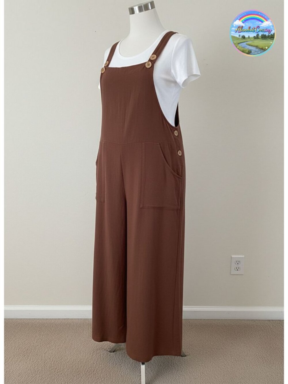 Plus Size Wide Leg Overalls Adjustable Straps Loose Fit Casual Jumpsuit with